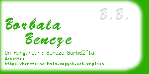 borbala bencze business card